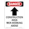 Signmission Safety Sign, OSHA Danger, 10" Height, Construction Area, Portrait, D-V-1931 OS-DS-D-710-V-1931 - alternate 1